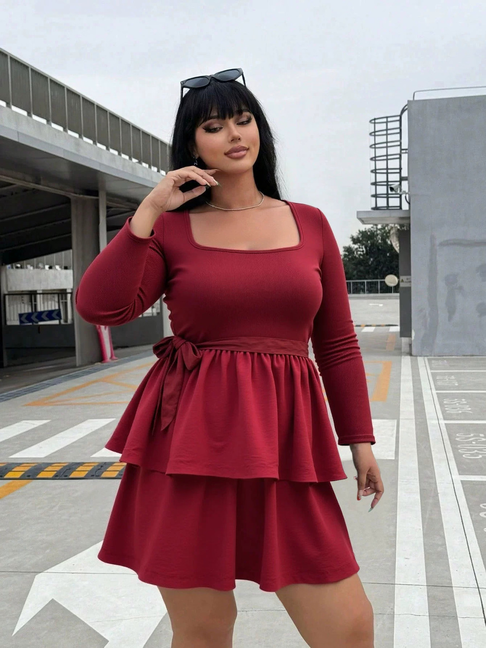 ZARA Spring Autumn Solid Color Lady Slim Fit Long Sleeve Sexy Dress